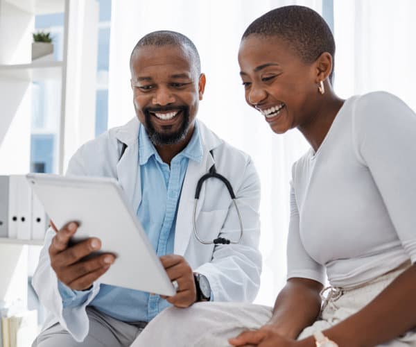 Doctor with patient